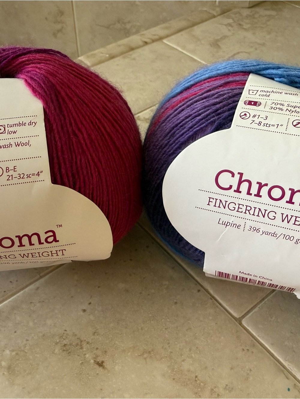 Chromat Fingering Weight Yarn - Magenta & Multicolor Blue-Purple - Lupine